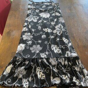 The Limited Spaghetti Strap Floral Print Little Black Dress